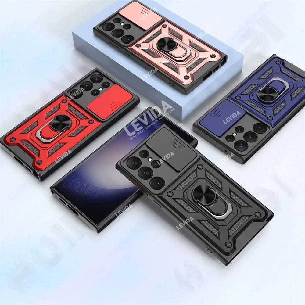 Oppo A3S Case Robot Slide Kamera Protect + Ringstand Oppo A3S