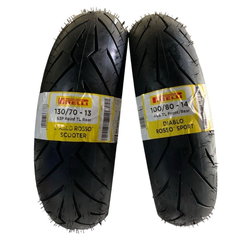 paket Ban pirelli diablo rosso scooter For PCX 160 - 130/70 Ring 13 dan 100/80 Ring 14