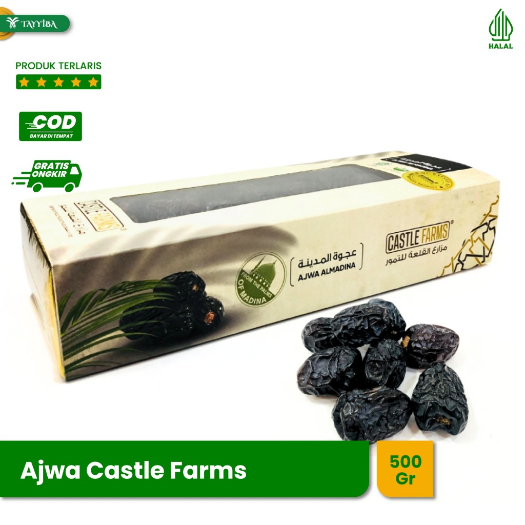 

Kurma Ajwa Castle Farm Farms Almadina Organic Premium 500 gram