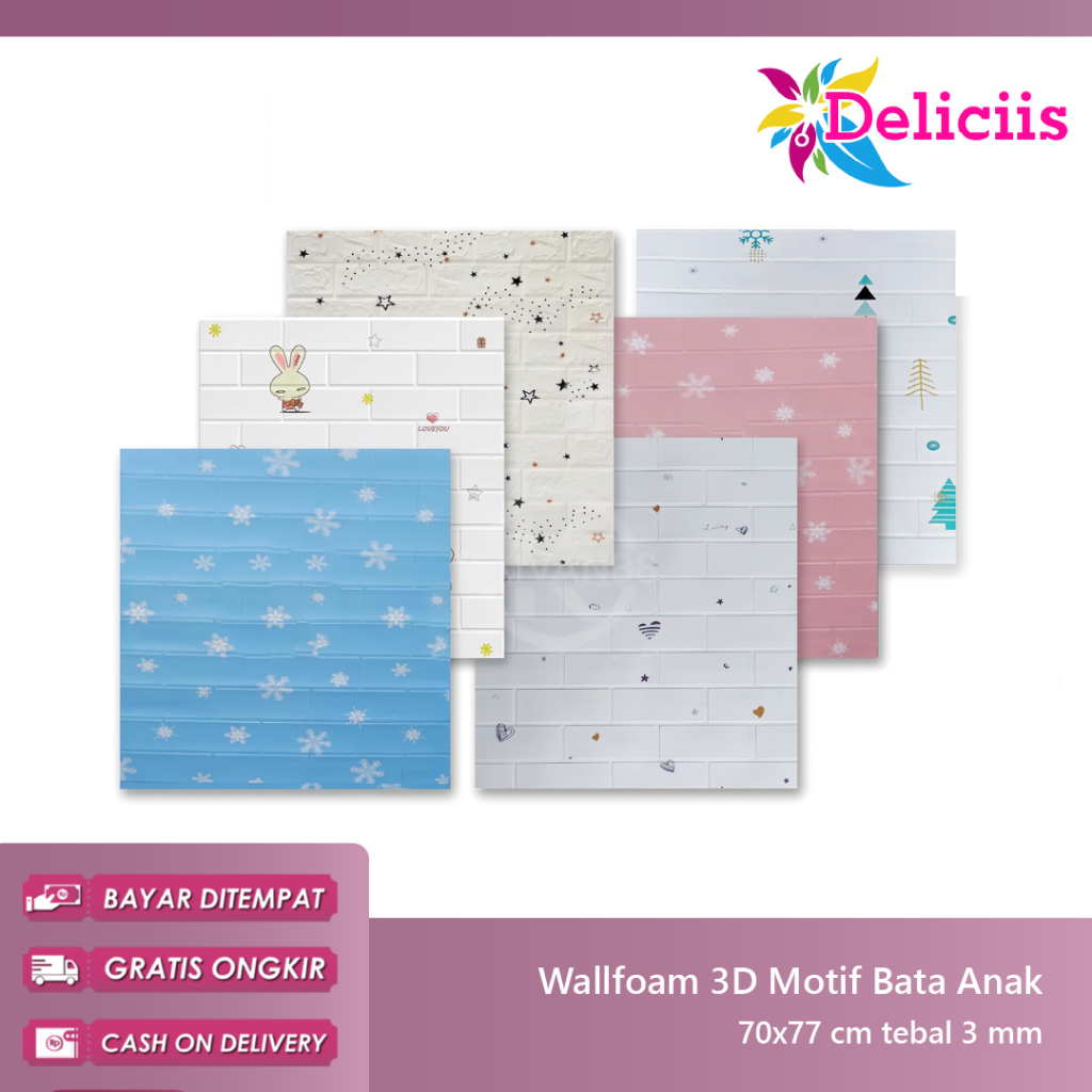 WALLPAPER BATA 3D MOTIF ANAK 70X77CM / WALLPAPER BATA 3D KIDS