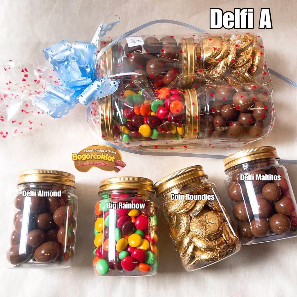 

Toples Mini isi 4 Coklat Delfi (A) isi Chacha big rainbow, Delfi maltitos, Coin, Delfi almond