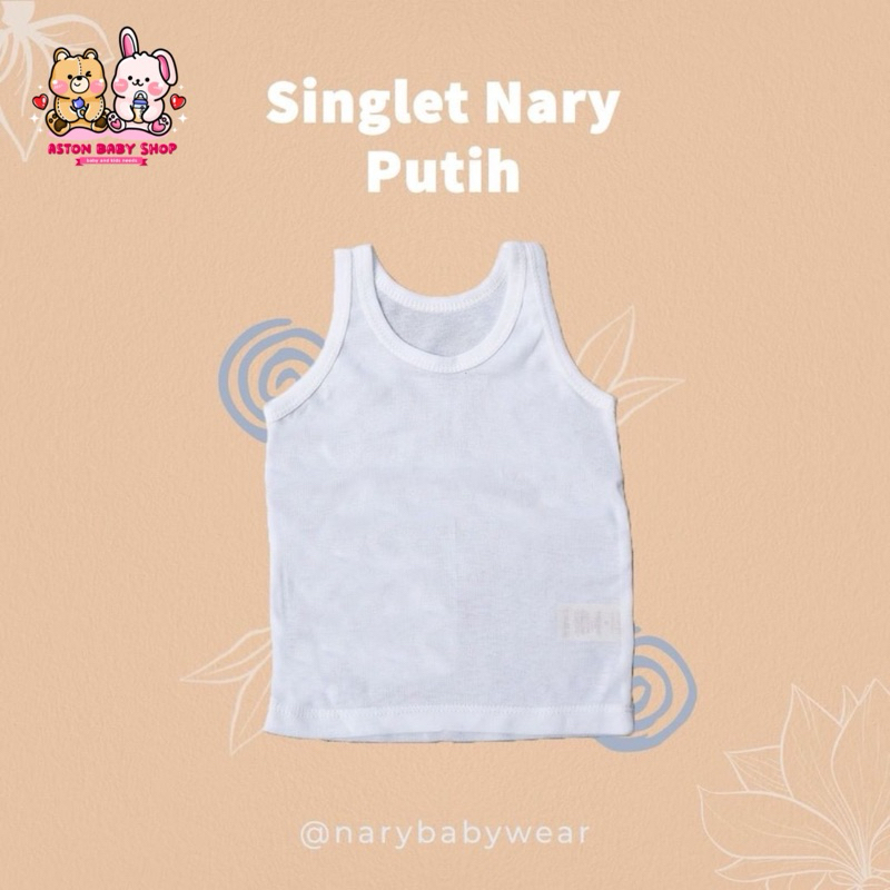 Nary Singlet Putih Bayi & Anak / Baju Dalaman Anak