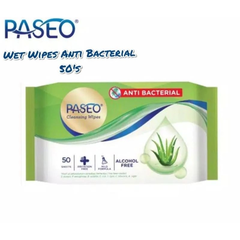Tisu Basah  paseo ANTI BACTERIAL 50SHEET - 1 DUS