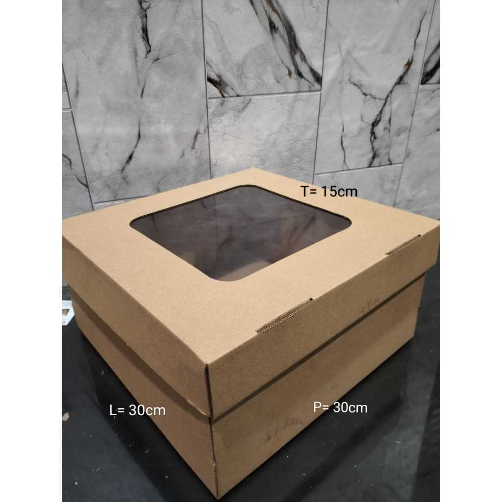 

5pcs CAKE BOX KARDUS EFLUTE MIKA 30X30X15cm (SENYAWA)