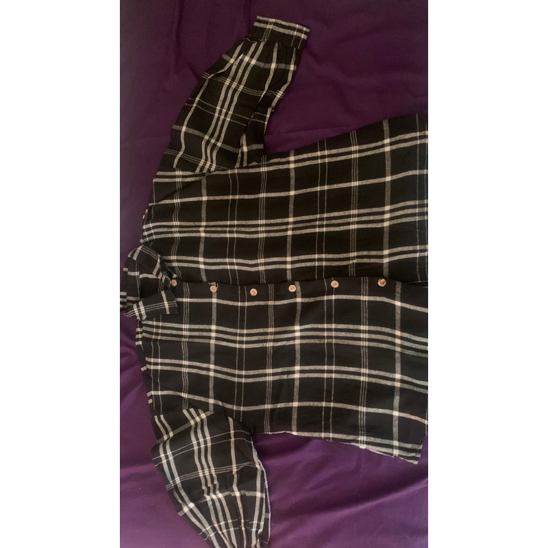 Kemeja flanel atasan wanita pria laki laki jumbo premium lengan panjang motif kotak kotak kualitas d