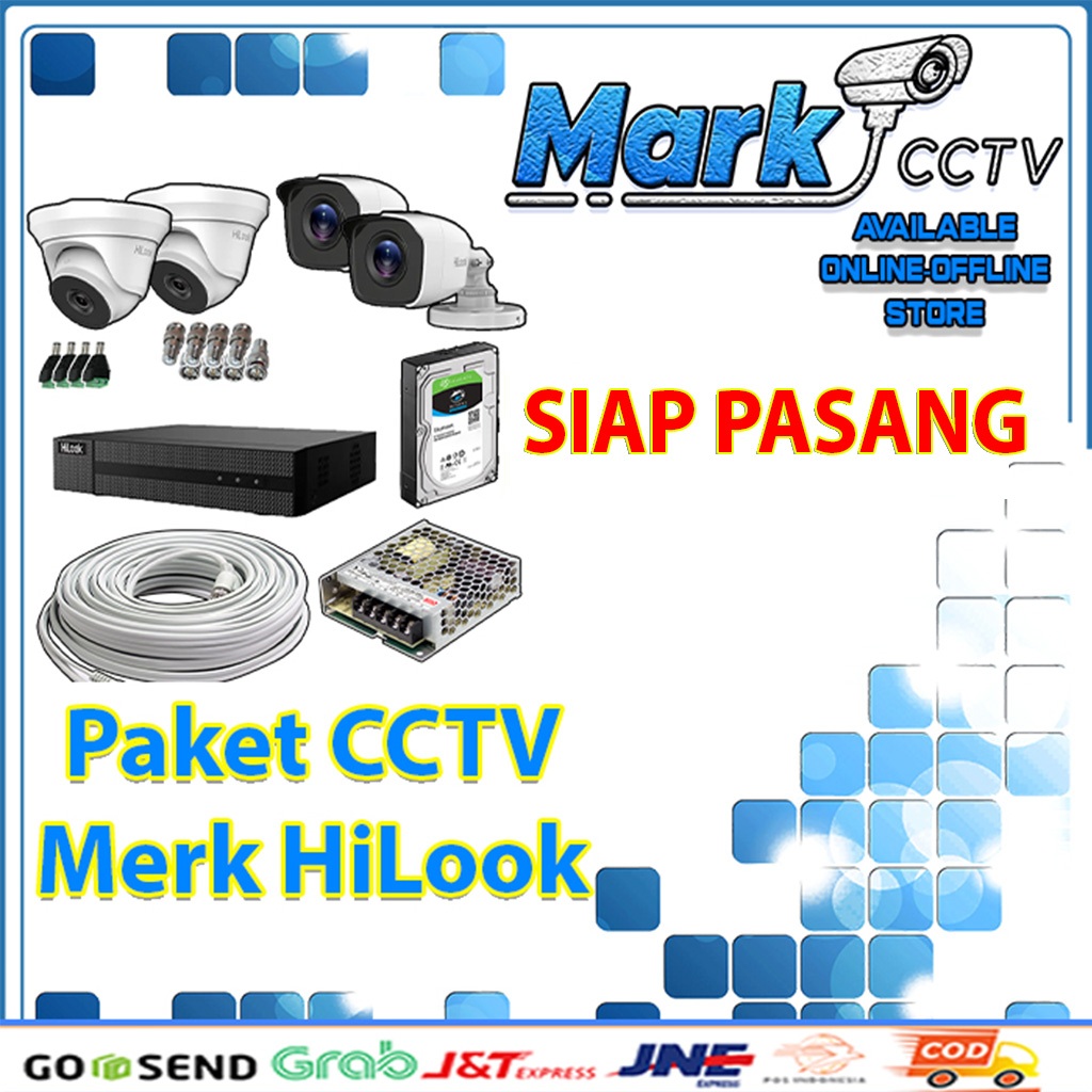 PAKET CCTV HiLook 2MP 6 CHANNEL 6 CAMERA KAMERA CCTV
