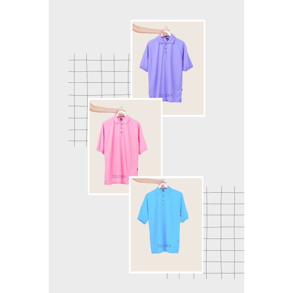 Baju Kerah Warna Pastel UNISEX / Polo Shirt pastel wanita-pria /Wangki Polos