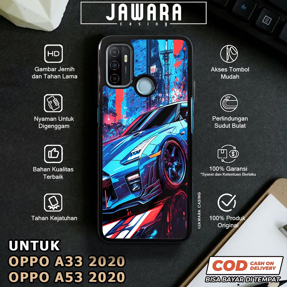 Case Oppo A53 2020 A33 2020 Casing Oppo A53 2020 A33 2020 [CARS] Premium Glossy Case Hp Oppo Jawara 