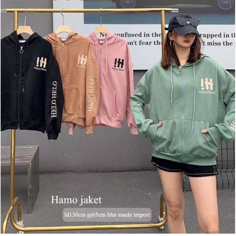 hamo jacket/jacket bludru/jacket wanita/terbaru