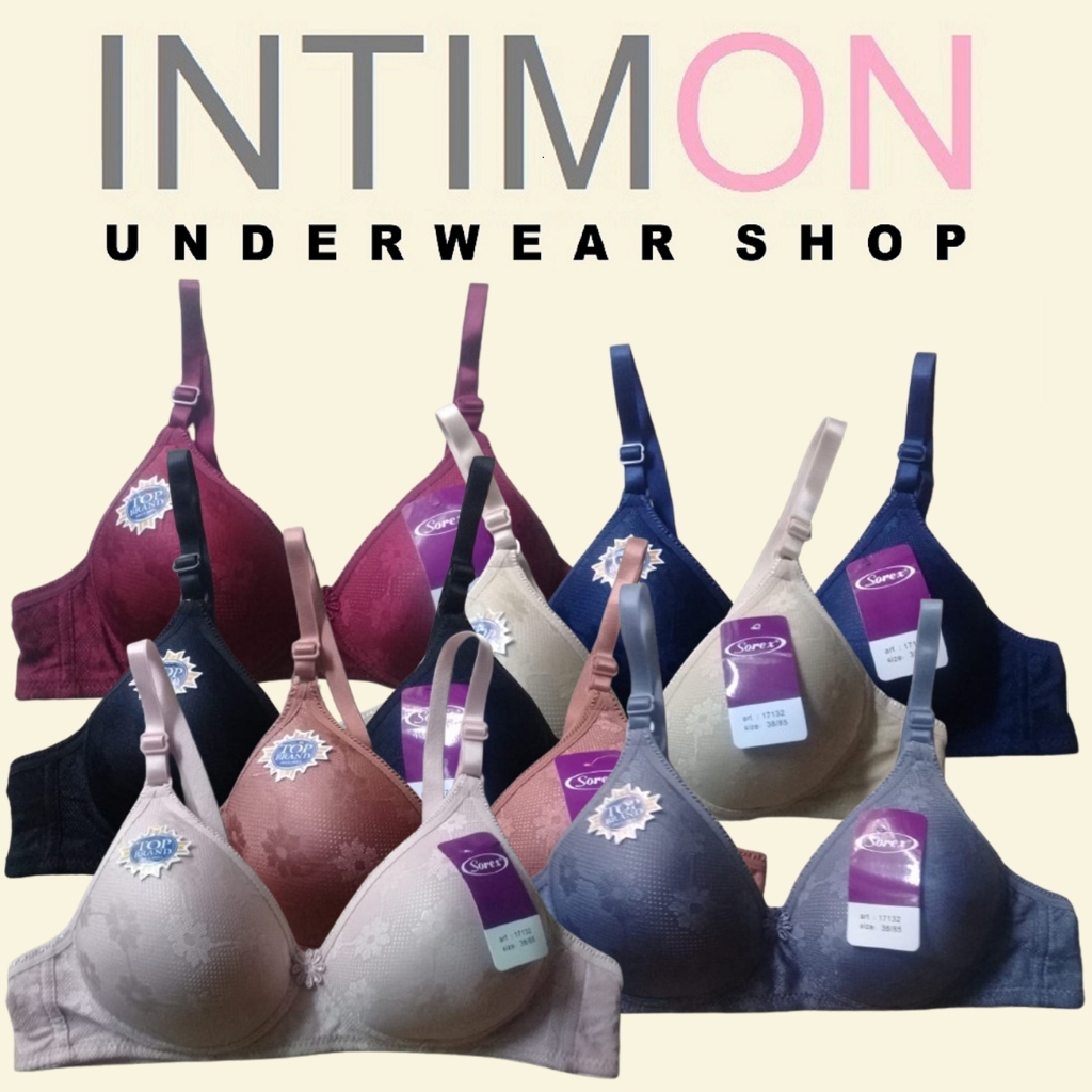BH Bra Renda Brukat Sorex 17132 Cup A Busa Sedang Tanpa Kawat Pakaian Dalam Wanita sexy Underwear