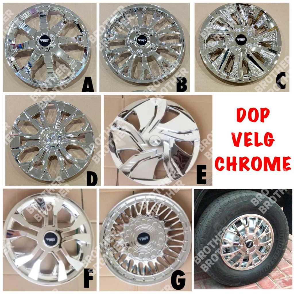 Dop Velg Mobil Ring 13 14 Dop Tutup Velg Mobil Universal full Chrome Calya Sigra avanza Xenia Veloz 