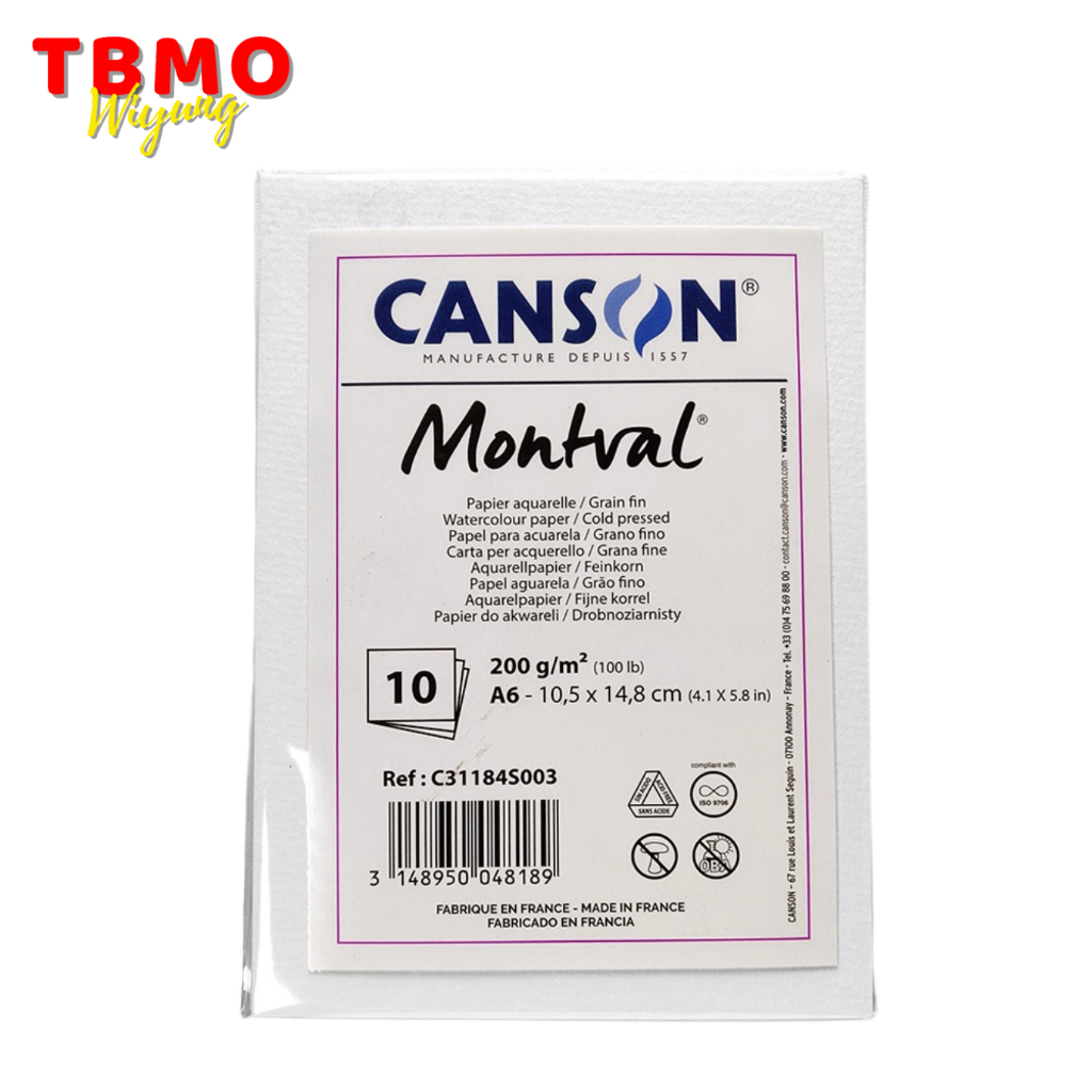 

TBMO Kertas Cat Air Watercolor Paper Canson Montval A6 200gsm C31184S0003