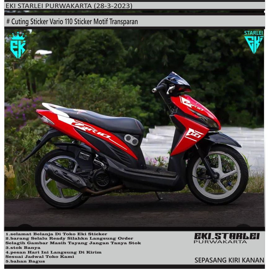 CUTTING STRIPING STICKER VARIO 110 MOTIF SIMPEL & TRASAPARAN VARIASI STICKER KEREN