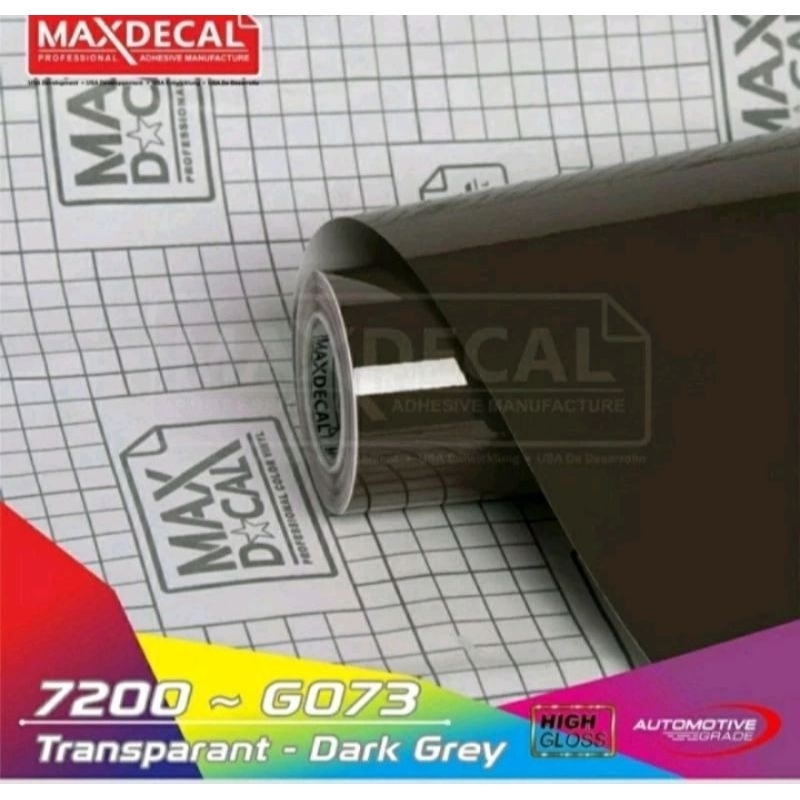 Stiker/sticker Skotlet Maxdecal Max Decal Transparant Dark Grey hitam transparan 7200 G073/HITAM TEM