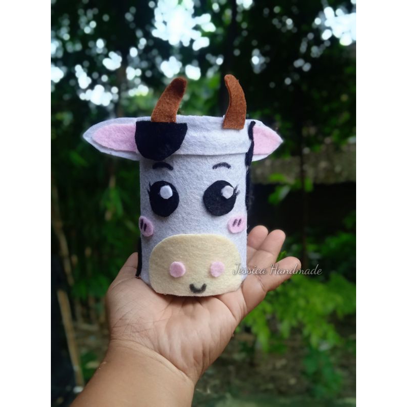 celengan flanel seri karakter hewan / celengan lucu / celengan unik / celengan kaleng /celengan cant