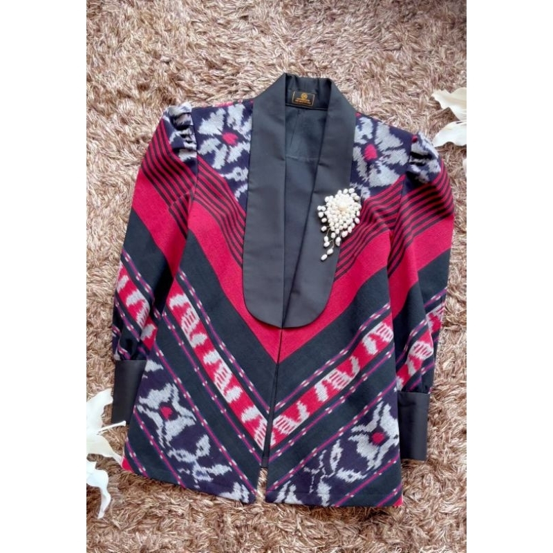 Blazer tenun wanita baju tenun Jepara fashion wanita blazer murah blazer batik blazer jumbo