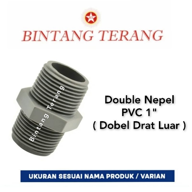 double nepel 1" pvc SR / double drat luar / dobel nepel pvc 1" / Double nipple neple