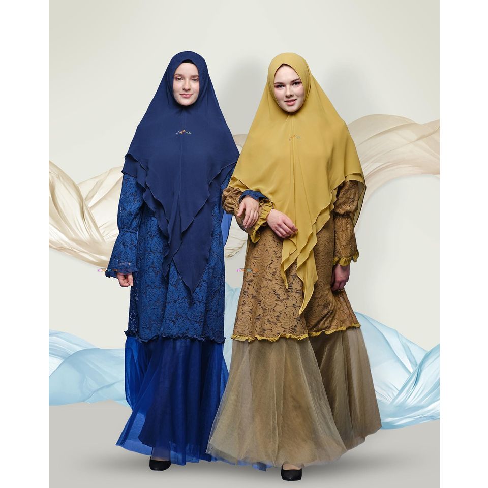 [SILMIKAFF] Sisesa SET FAIZAH NAVY Premium Syari Setelan Baju Muslim Wanita Trendi ORIGINAL SISESALO