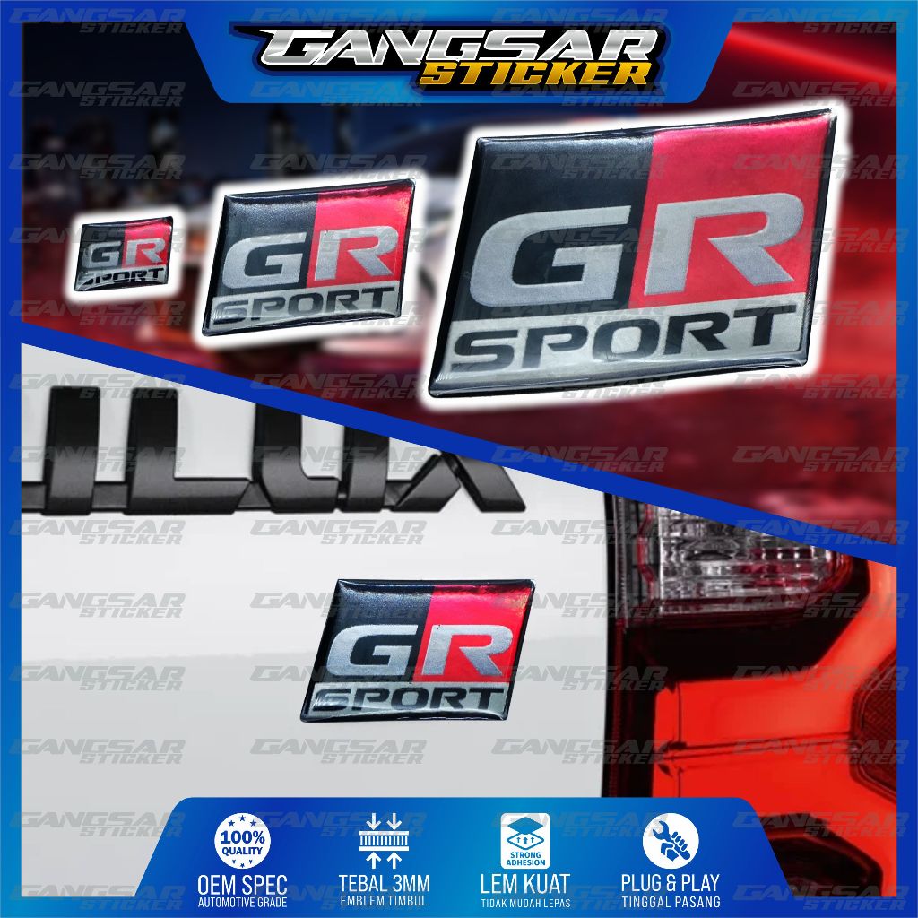 Emblem Timbul GR SPORT / emblem bagasi GR SPORT / Emblem stir GR SPORT / Emblem Toyota gazoo racing