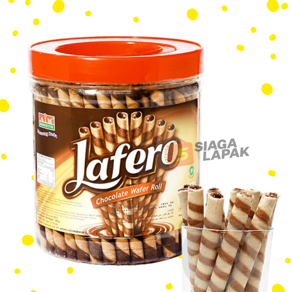 

Wafer Coklat Lafero KALENG 600gr AIM Chocolate Stick Roll