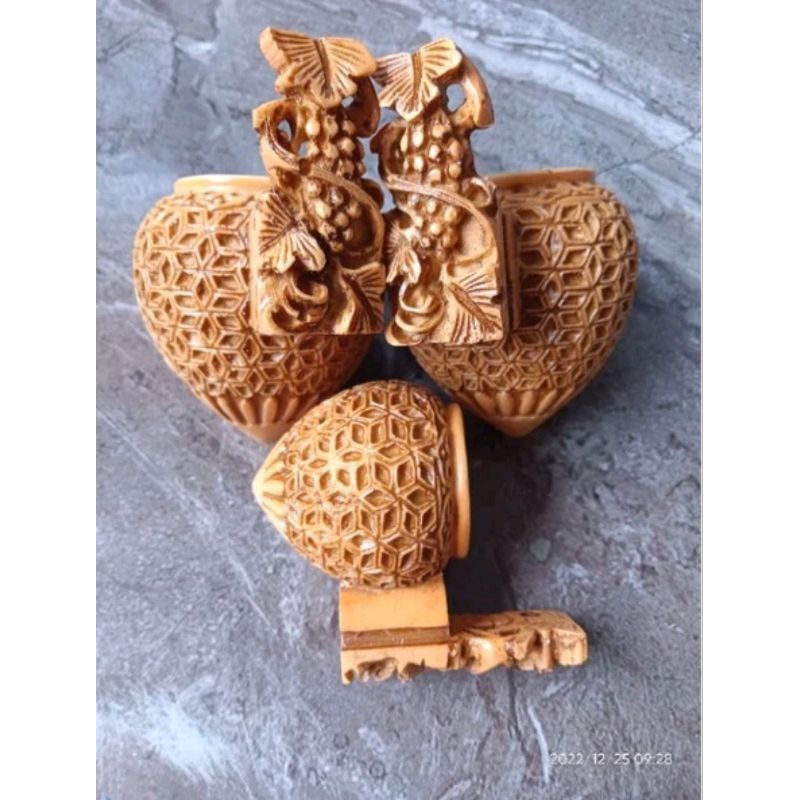 Cepuk Mangkok Pakan Burung Anis/Murai dll Motif Anggur