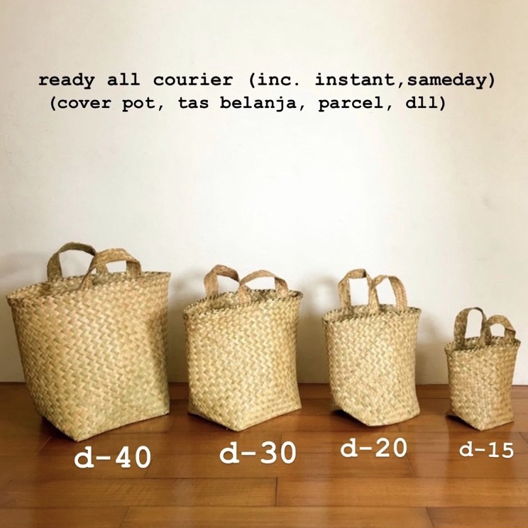 Max Sale Bakul purun keranjang purun cover pot tas hampers tas sembako cover anyaman pot keranjang a