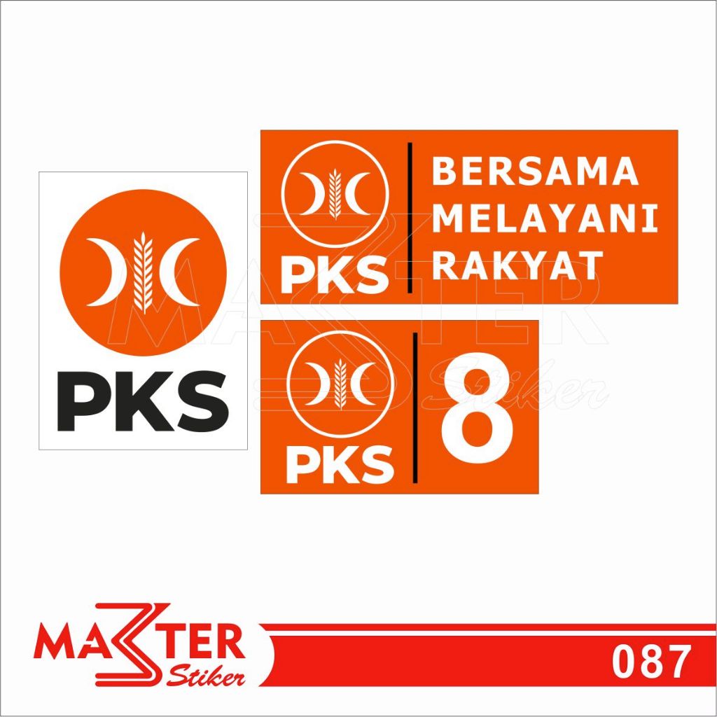 

087 - Stiker Logo Partai PKS, Sticker Vinyl, Premium, Tahan Air, Termurah, dan Bisa Custom