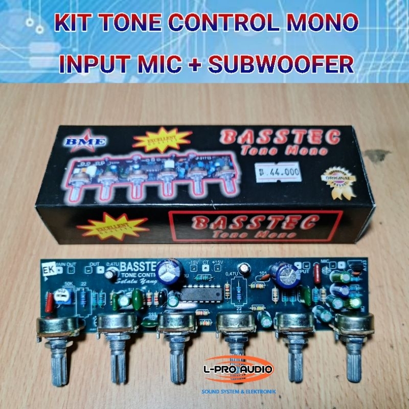 Kit tone control mono subwofer karaoke input mic Bastec