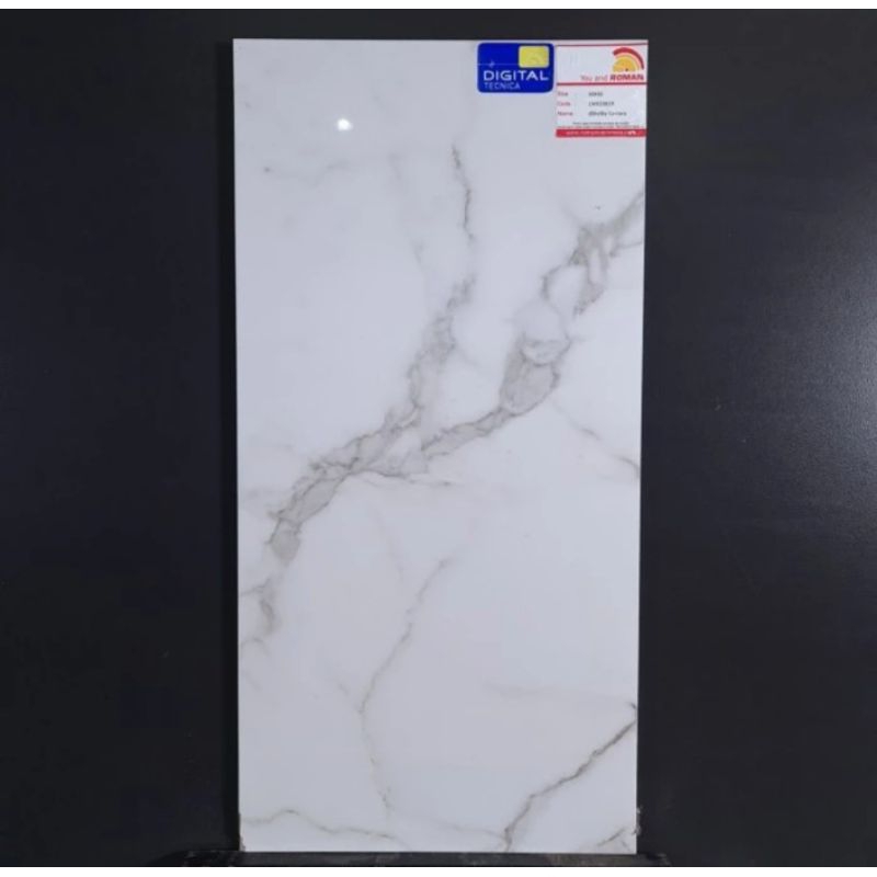 Keramik Dinding Putih Glossy/ Roman 60x30/ W63361R dShelby Carrara/ Motif Marble/ Keramik Dinding