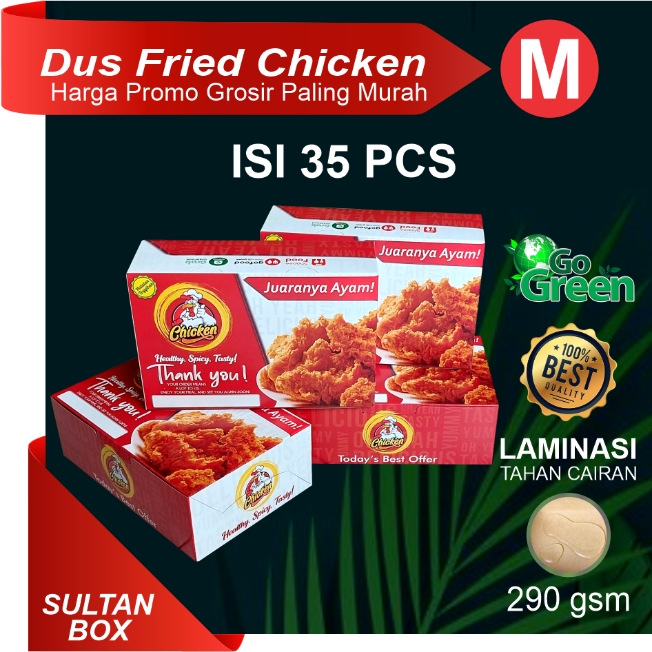 

RB Box Fried Chicken Ayam 35 pcs/ Dus Fried Chicken / kardus Fried Chicken / Box Ayam Goreng /