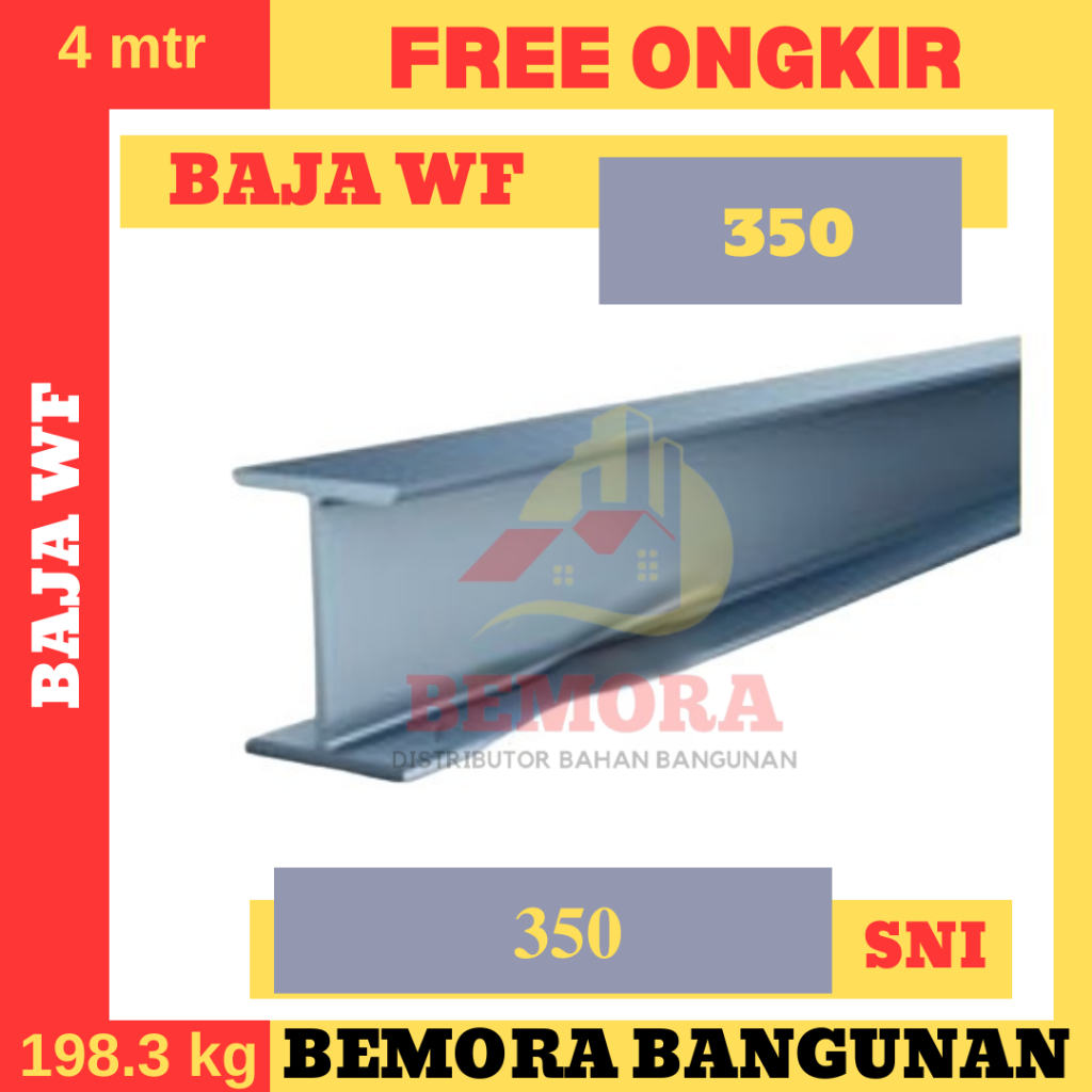 Baja wf 350 x 4 M / wide flange beams LS SNI (HargaGrosir&FreeOngkir)
