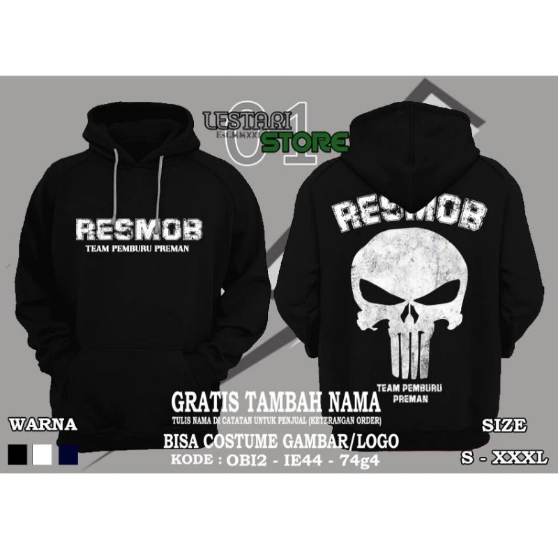 Sweater hoodie polisi RESMOB Terbaru - sweater zipper polisi resmob