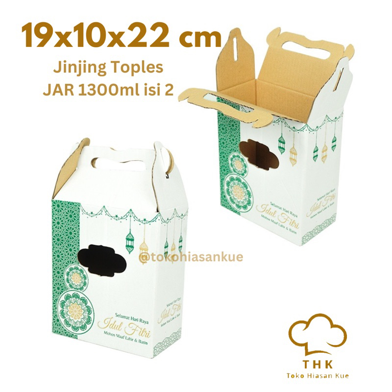

(1pcs) Box Jinjing Toples JAR 1300ml isi 2 19x10x22 cm Idul Fitri Lebaran