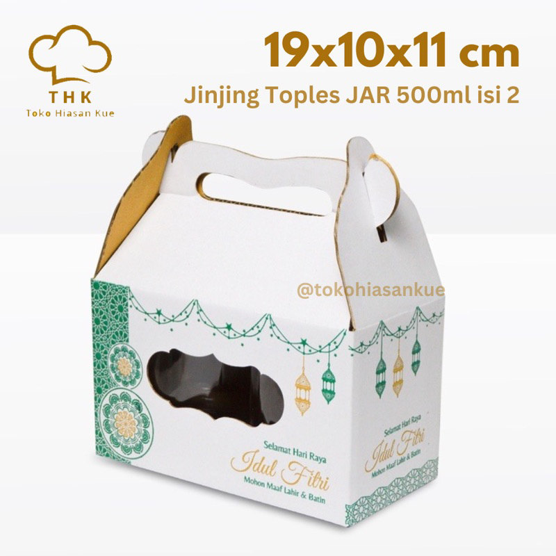 

(1pcs) Box Jinjing Toples JAR 500ml isi 2 19x10x11cm Idul Fitri Lebaran