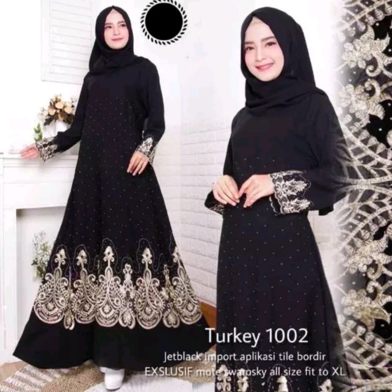 Alma Abaya Turkey 1002 // Gamis Wanita Warna Hitam