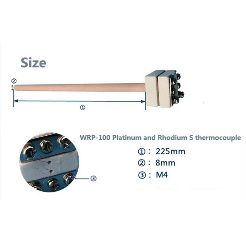 WRP-100 Type S Thermocouple 0-1600 C Platinum dan Rhodium