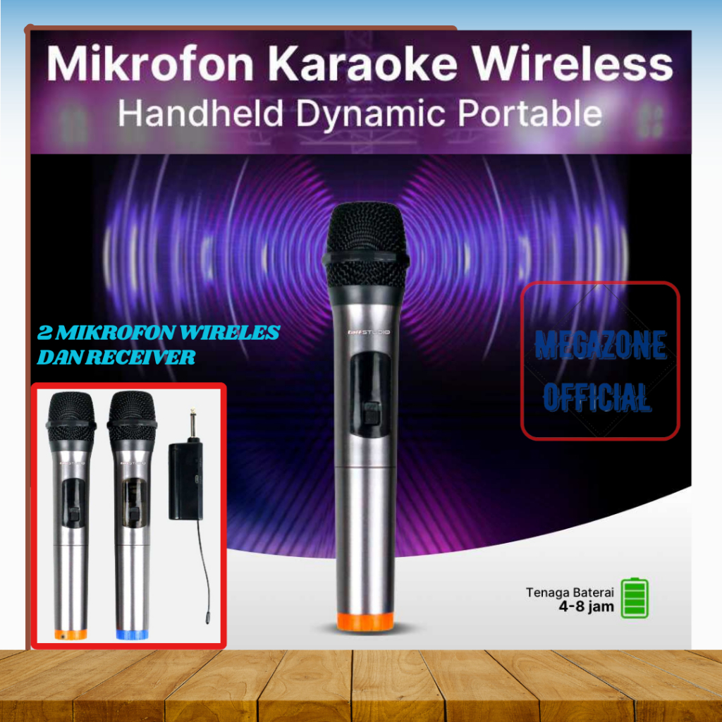 Mikrofon Mic Karaoke Wireless Handheld Dynamic Portable - MC-1200 Mic wireles 2 pcs mic wireless