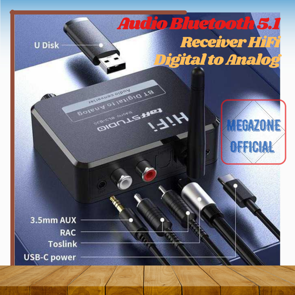 TaffSTUDIO DAC Audio Bluetooth 5.1 Receiver HiFi Digital to Analog - BLS-B35 Bluetooth musik ampli m