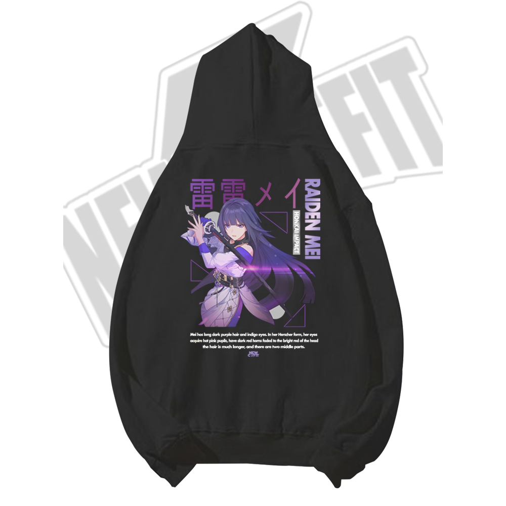 Hoodie Jumper Anime Genshin Impact Raiden Mei APHO Sweater Hodie Pria Wanita Baju Jepang Manga