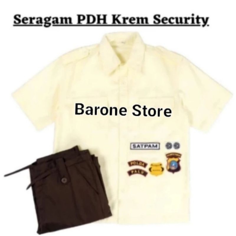 Baju Seragam Satpam / Security PDH krem Terbaru, Murah Berkualitas