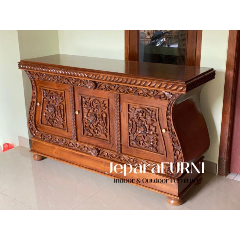 BUFET BIOLA UK.150 I BUFET TV JATI I MEJA TV I BUFET UKIR JATI JEPARA