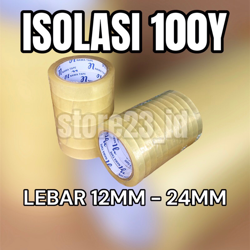 

ISOLASI BENING KECIL 12MM - 24MM X 100Y / LAKBAN 12MM - 24MM X 100YARD / 12 MM - 24MM X 100 YARD