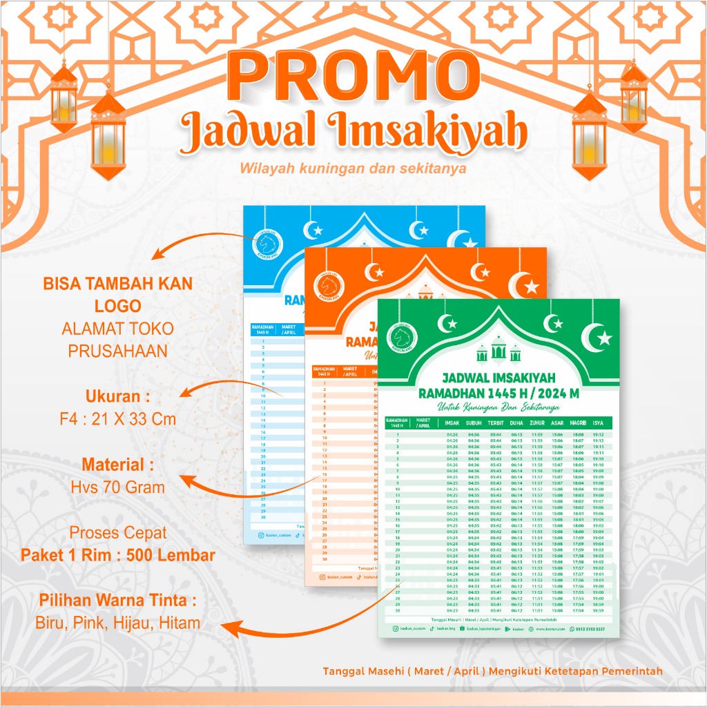 

PROMO JADWAL IMSAKIYAH RAMADHAN 1445H 2024 / JADWAL IMSAKIYAH HVS OFFSET