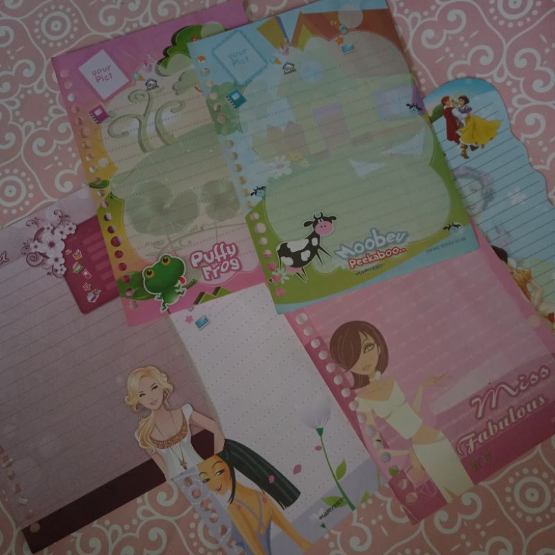 KERTAS BINDER ISI LOOSE LEAF HARVEST NON HARVEST KIKY FELICIA MISS HEWAN ZOO PRINCESS BARBIE SMURFS 