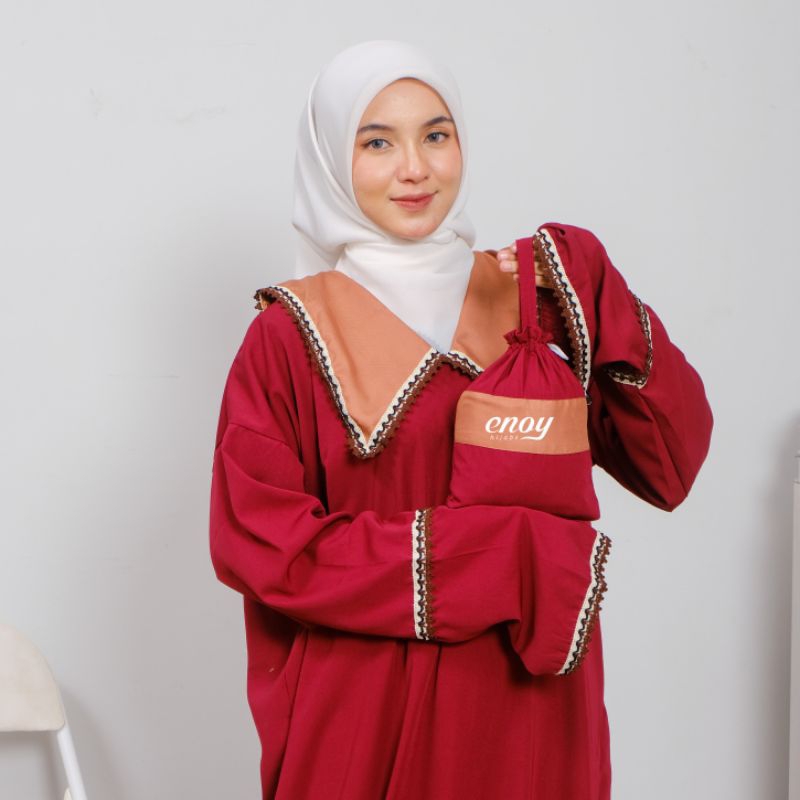 MUKENA TRAVELING | ABAYA SHOLAT AMEERA | MUKENA WOLFIS FREE POUCH