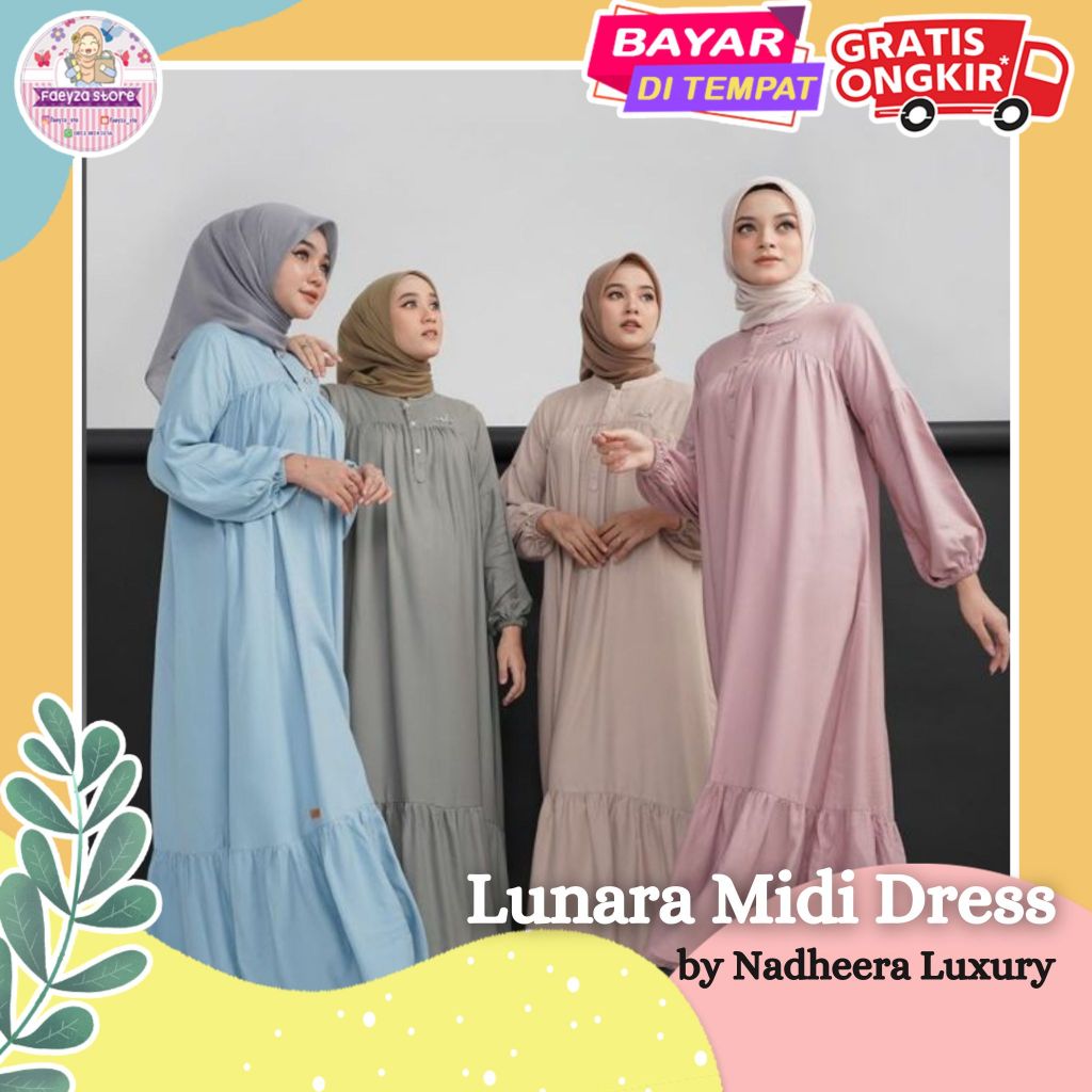 Lunara Midi Dress NEW ORI by Nadheera Luxury