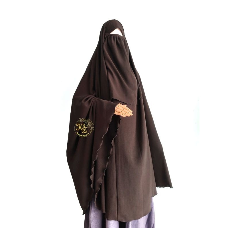 Jilbab Instan Crinkle Airflow / Khimar Instan Cadar / Jilbab Crinkle Airflow / Jilbab Cadar Rits / J