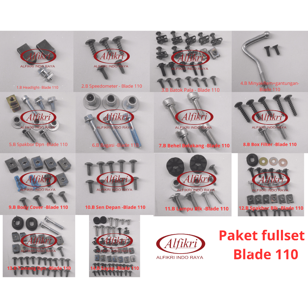 18 Blade 110 Full Set / Baut Honda Blade 110 Full Body / Baut Baud Blade 110 Fullset Fullbody 1Set