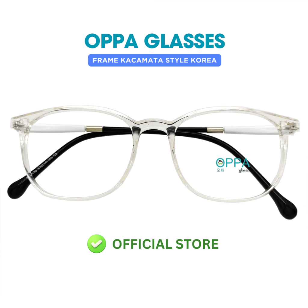 Frame Kacamata Korea Pria Wanita OPPA OP23 WH Putih Square Minus