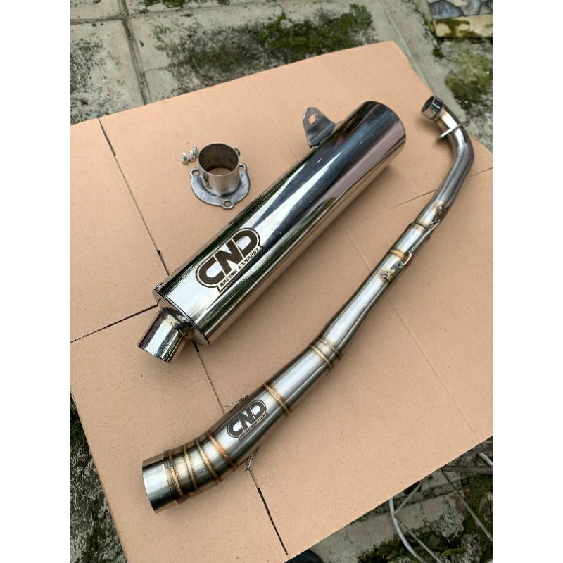 Knalpot standar racing stainless CND fullset leheran Supra125 SupraX125 knalpot ckd supra x 125